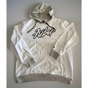NEW FUBU Hoodie White Gray Graphic Print Hooded Sweatshirt Men's Size 2XL